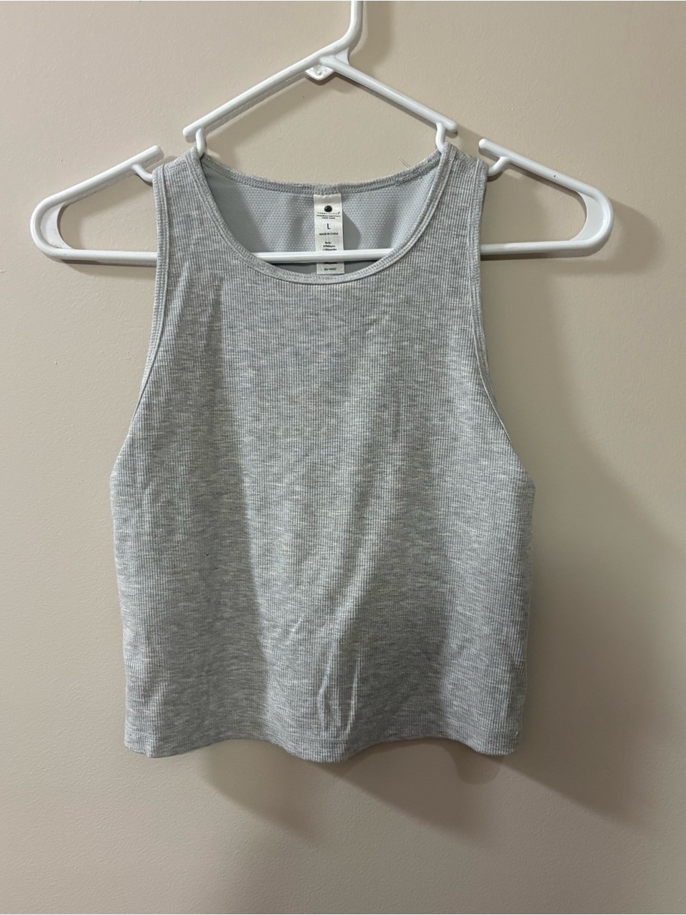 Yogalicious Light Grey Ribbed Tank